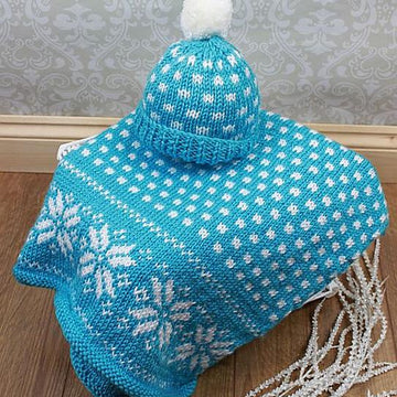 Snowflake Blanket & Hat Knitting Pattern - 295