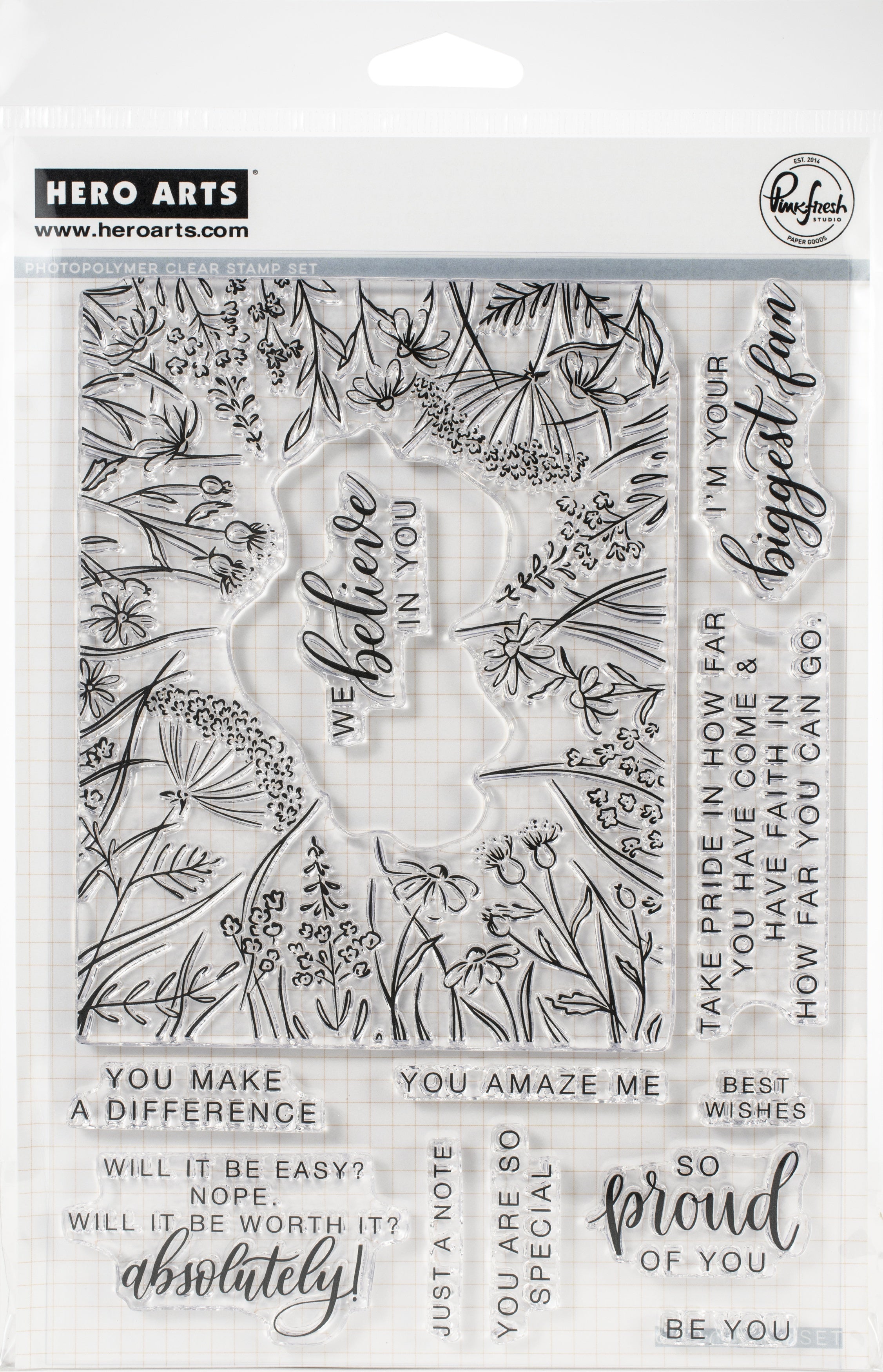 Hero Arts + Pinkfresh Studio 6"X8" Stamp Set - You Make A Difference