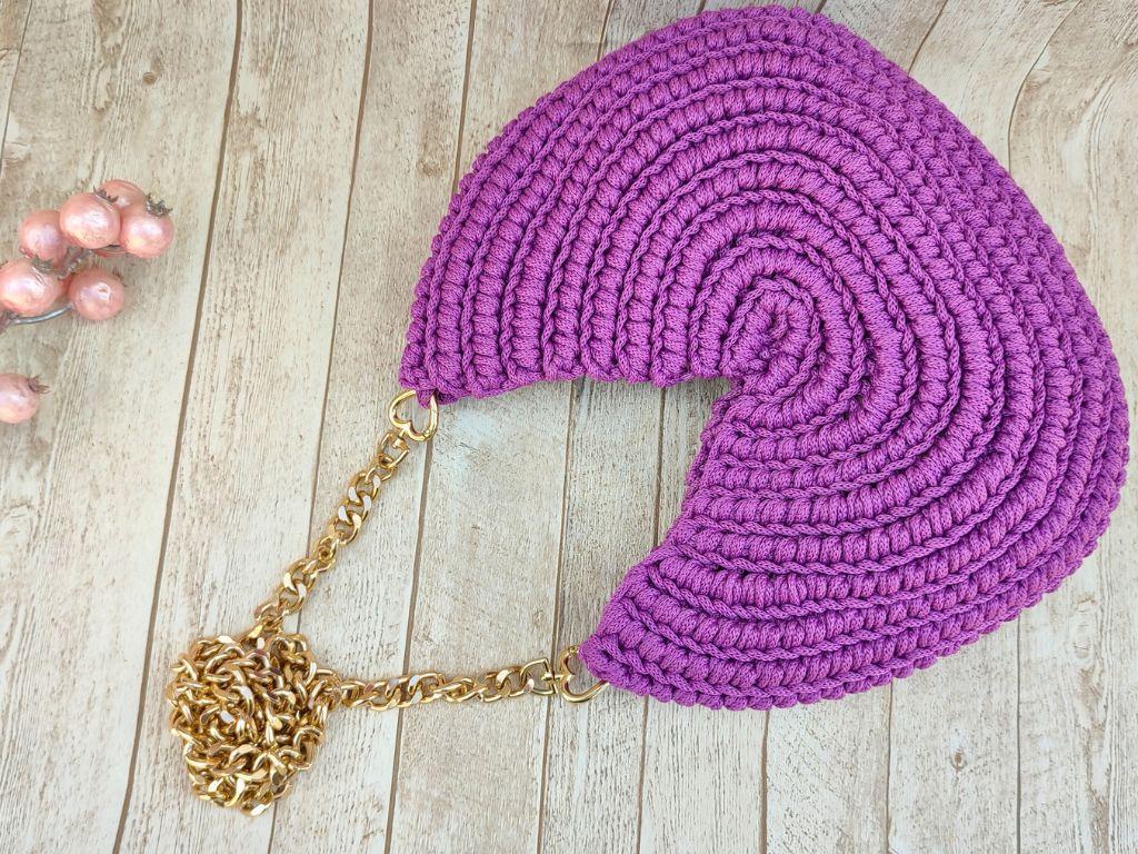 Textured Half Moon Crescent Bag