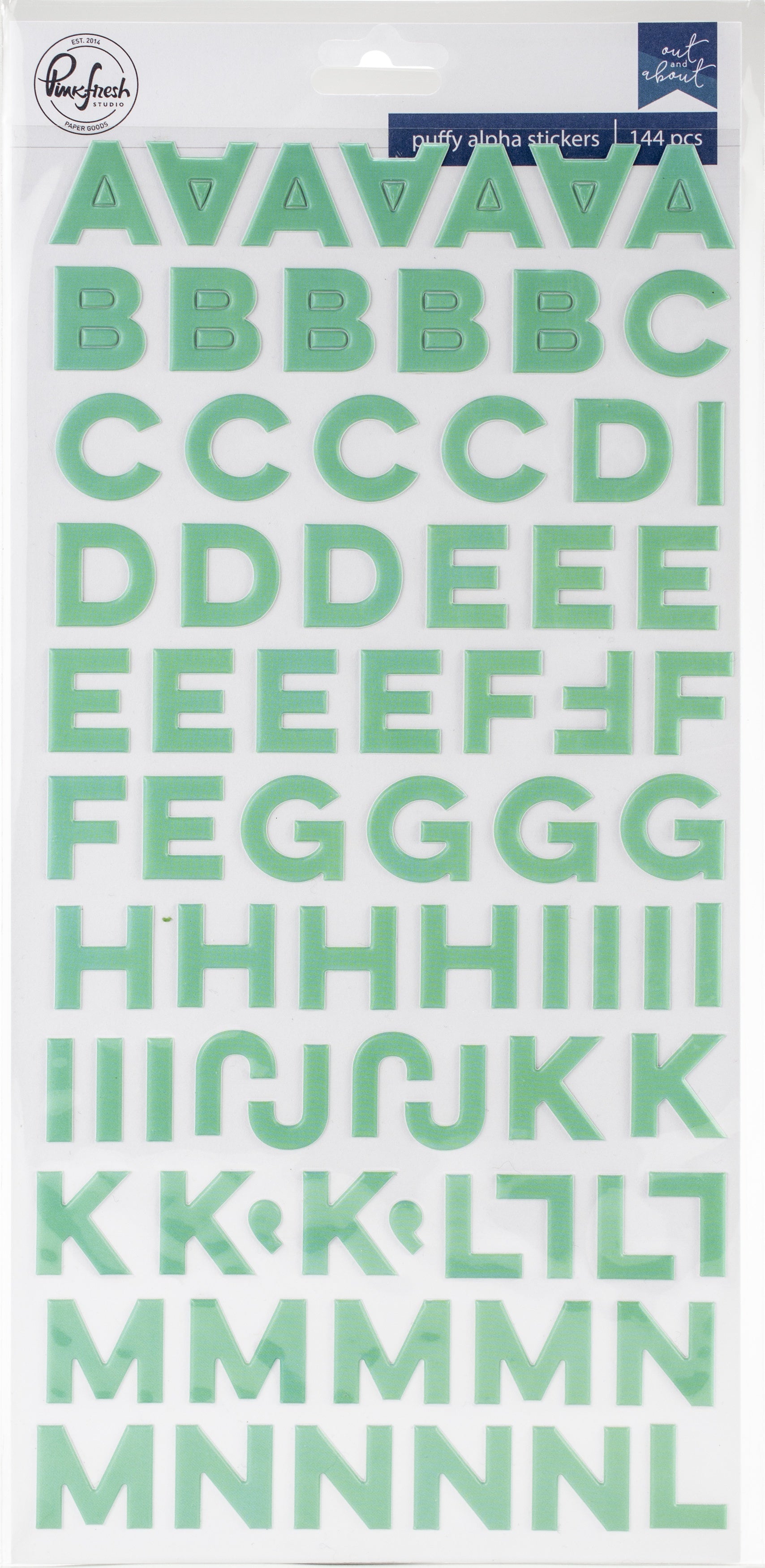Pinkfresh Studio PinkFresh Puffy Alpha Stickers - Out & About, 144/Pkg