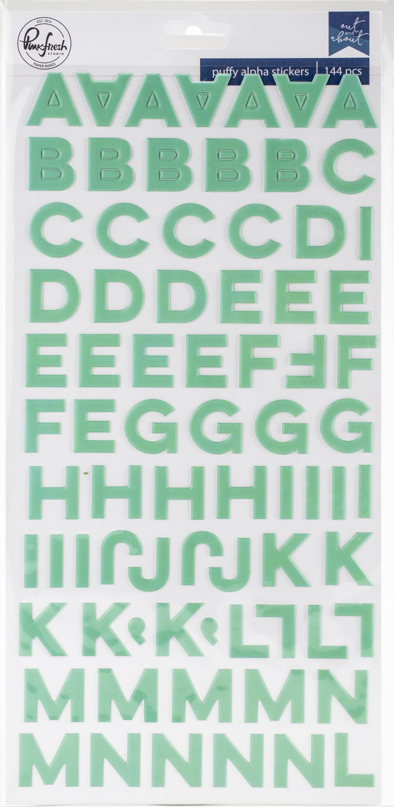 Pinkfresh Studio PinkFresh Puffy Alpha Stickers - Out & About, 144/Pkg