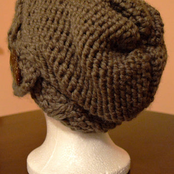 Cable Brimmed Slouch Hat