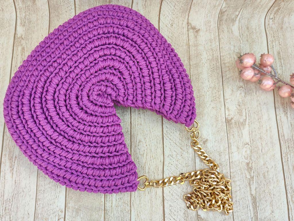 Textured Half Moon Crescent Bag