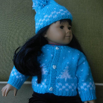 Winter Pines Doll Hat, Sweater & Mitten Set