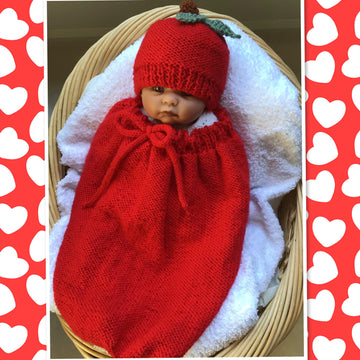 Baby cacoon and Apple Hat