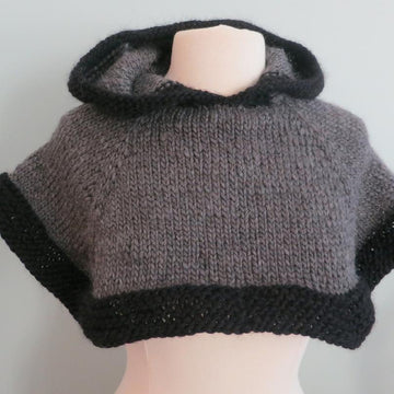 Hooded Cropped Poncho
