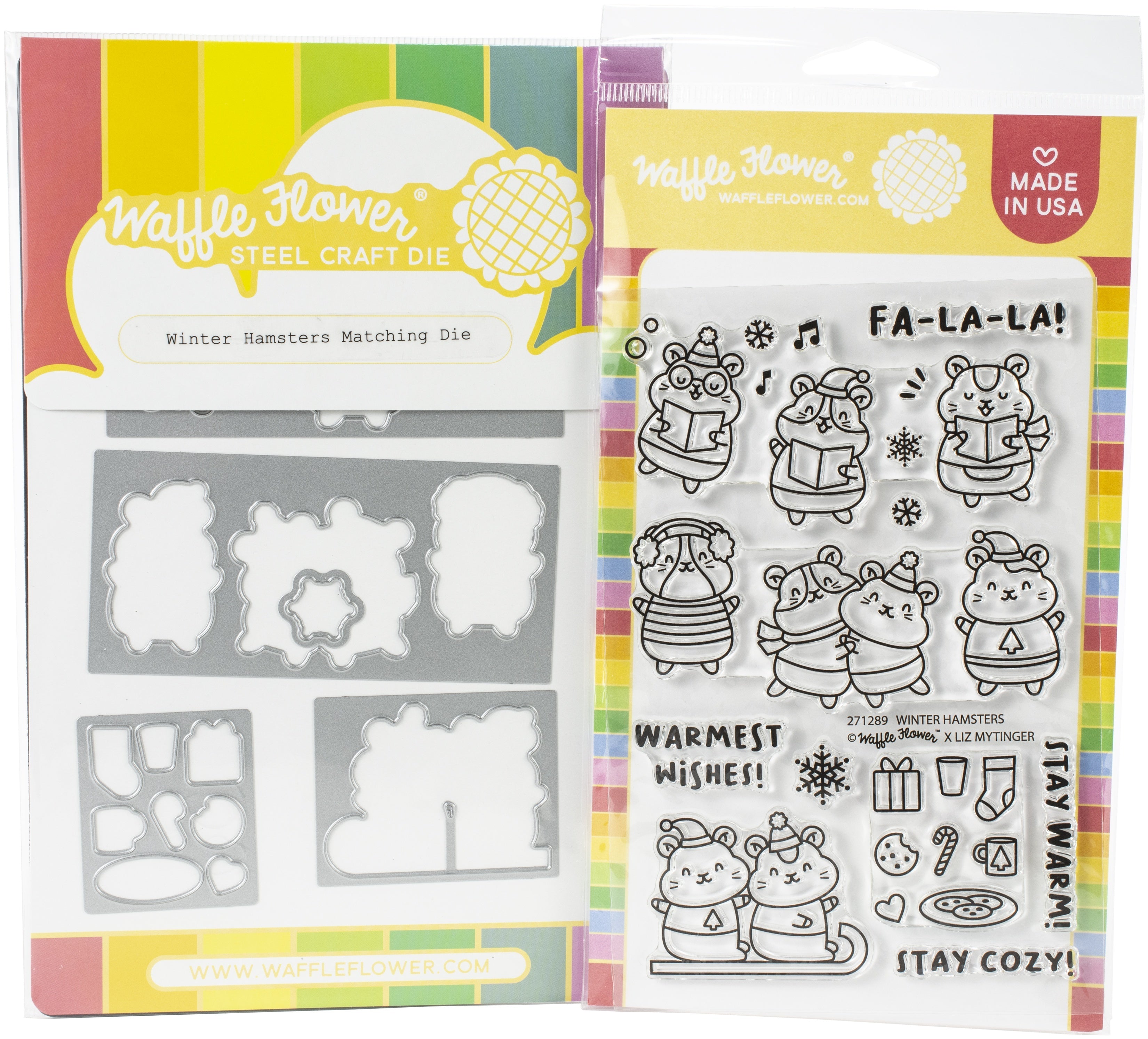 Waffle Flower Crafts Waffle Flower Stamp & Die Set - Winter Hamster