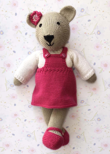 Bella teddy with pinafore - 19075