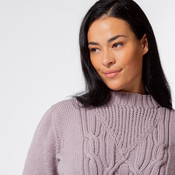 Susanna Cable Jumper - Knitting Pattern for Women in MillaMia Naturally Soft Aran by MillaMia
