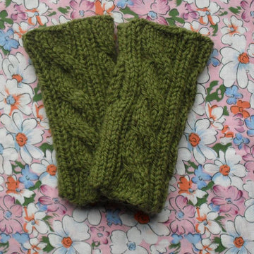 Cable Fingerless Gloves