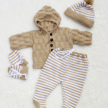 Knitting pattern baby set UK & USA Terms #217