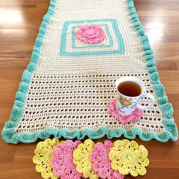 Spring Table Runner & Flower Coaster Set