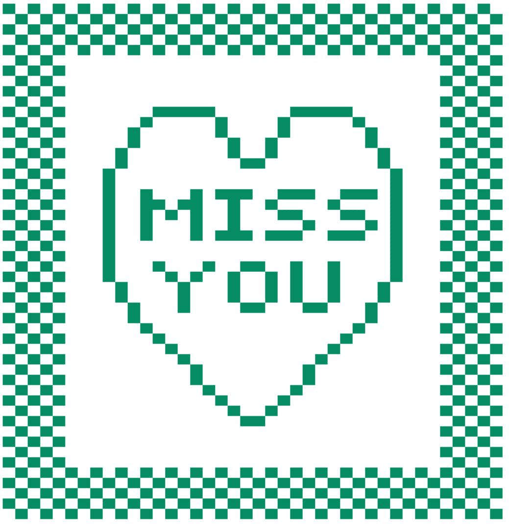 'Miss You' Heart Dishcloth