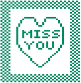 'Miss You' Heart Dishcloth