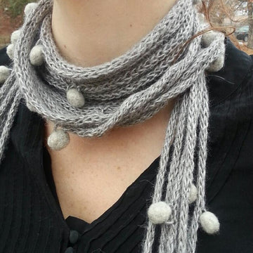 Shades of Grey Roped and Tied Scarf Necklace