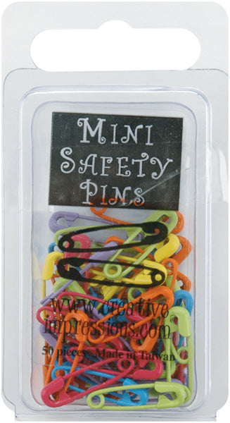 Creative Impressions Mini Painted Safety Pins .75" 50/Pkg - Tropical