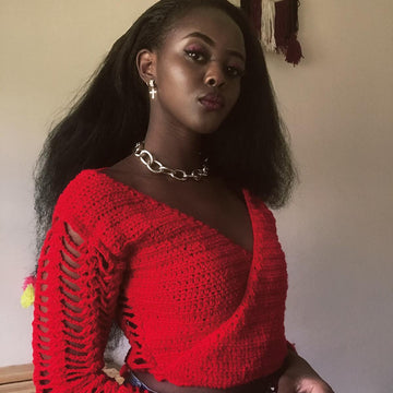Crochet simple wrap top