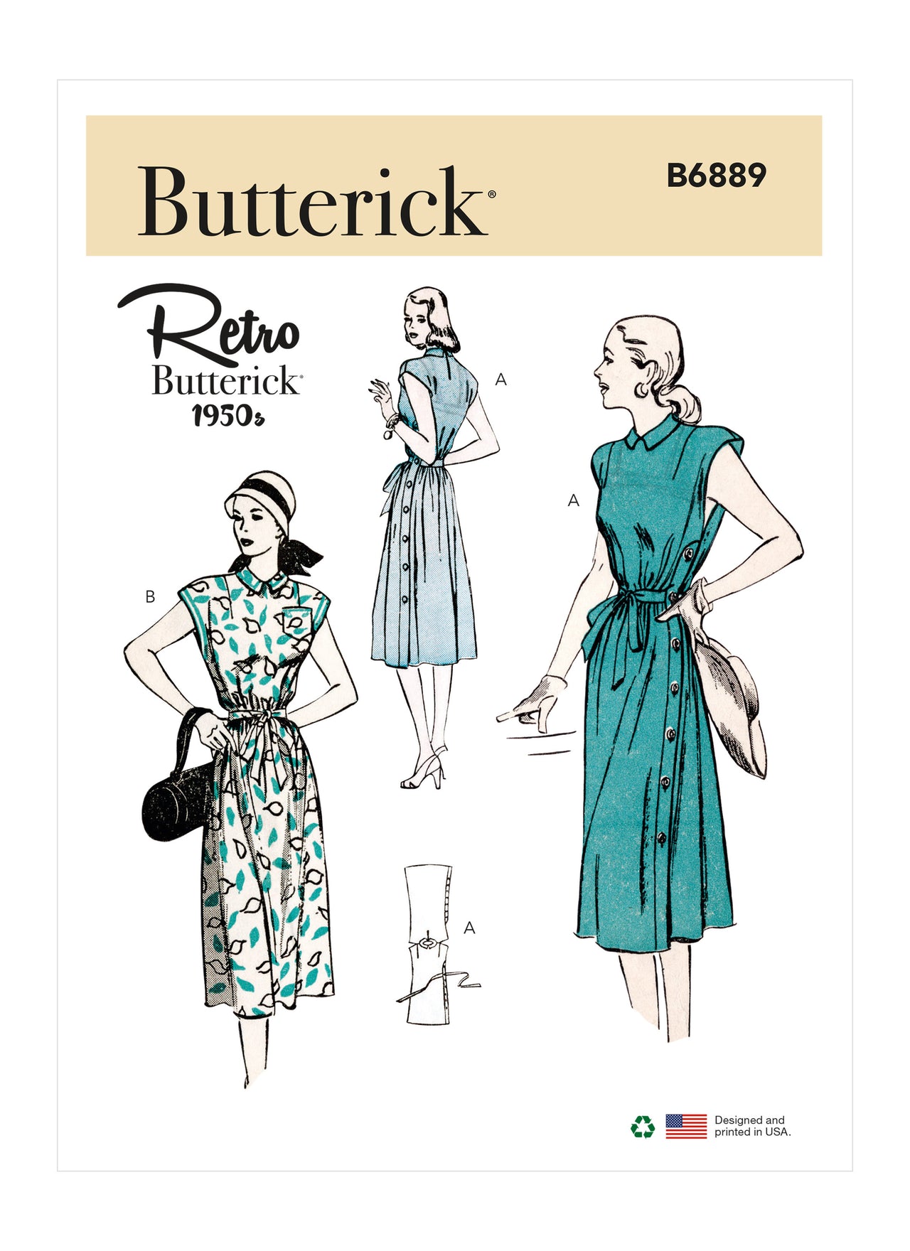 Butterick Misses' Side-Buttoning Dress B6889 - Sewing Pattern