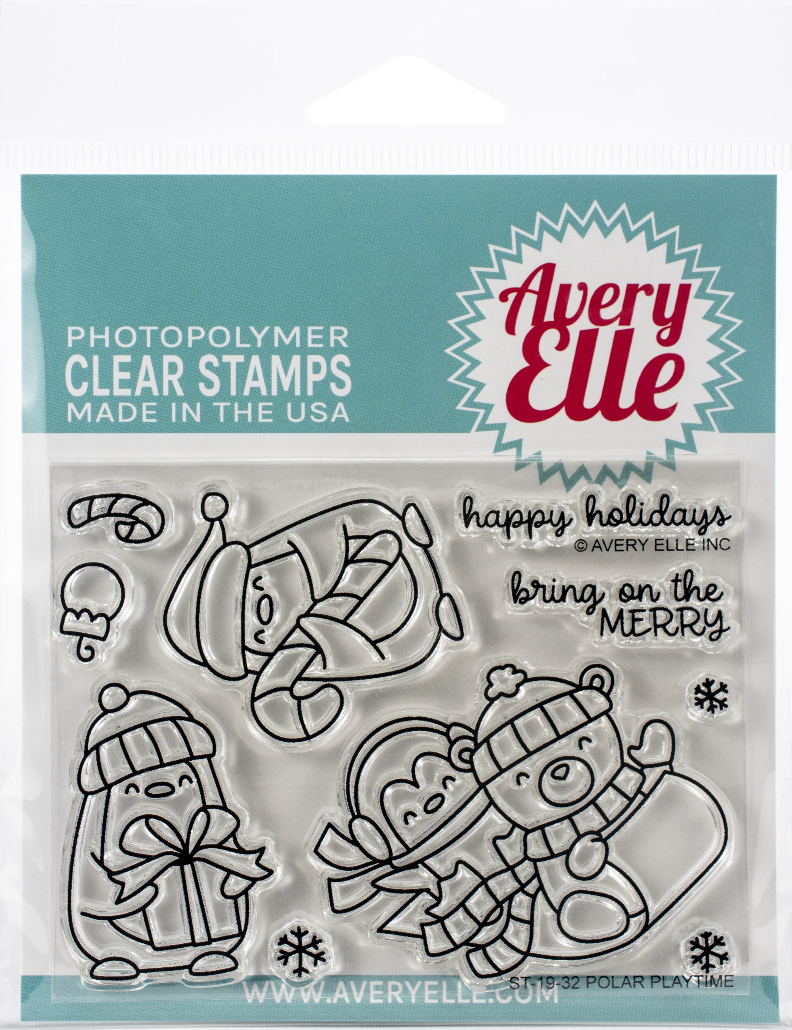 Avery Elle Clear Stamp Set 4"X3" - Polar Playtime