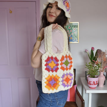 Granny squares tote bag