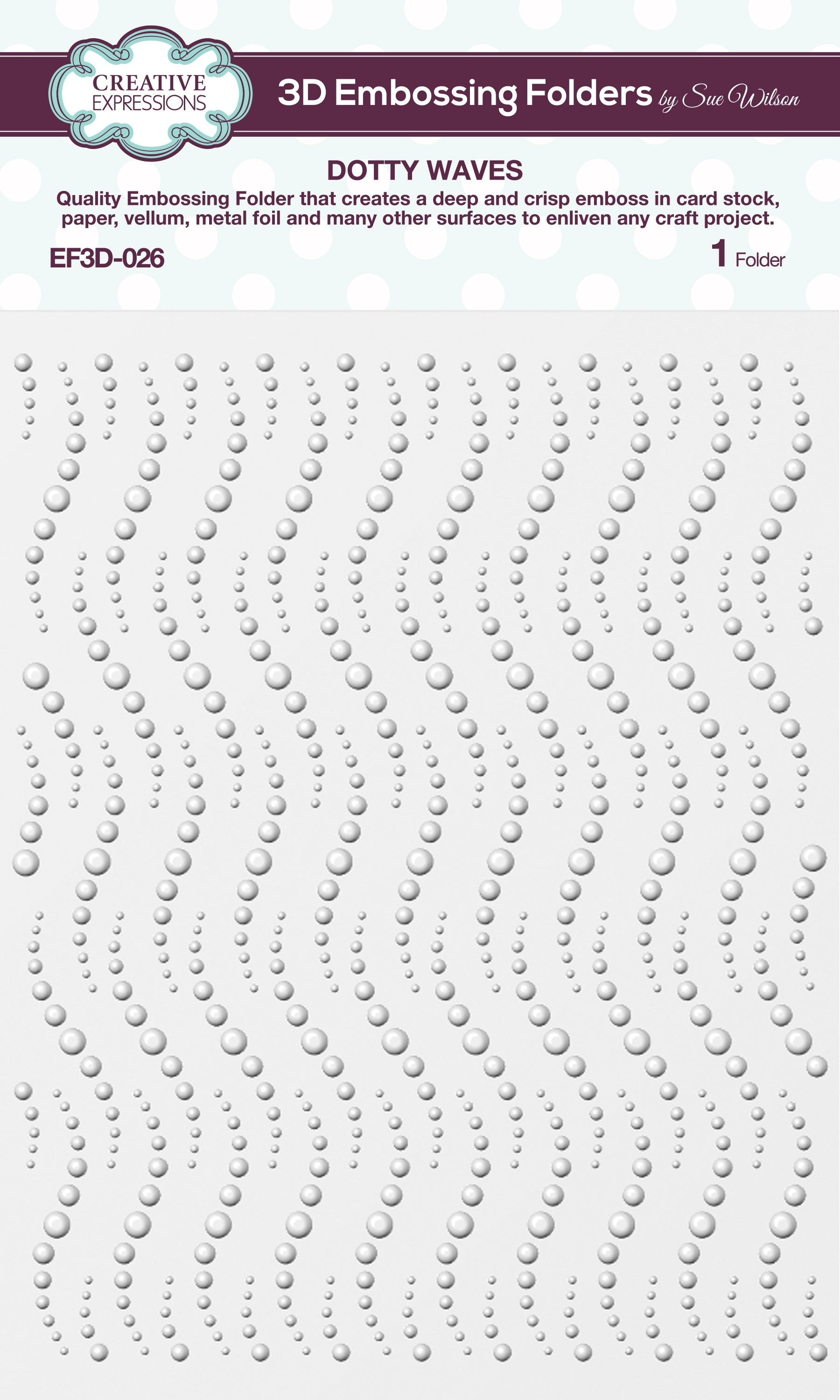 Creative Expressions 3D Embossing Folder 5.75"X7.5" - Dotty Waves