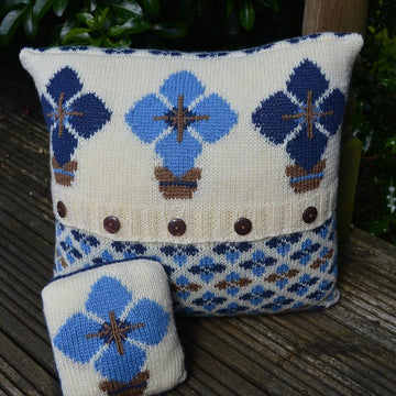 Fairisle and Flowers Cushion Cover and Pin Cushion