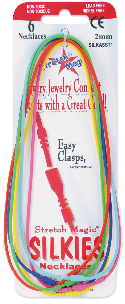 Pepperell Stretch Magic Silkies Necklaces 2mm 6/Pkg - Primary