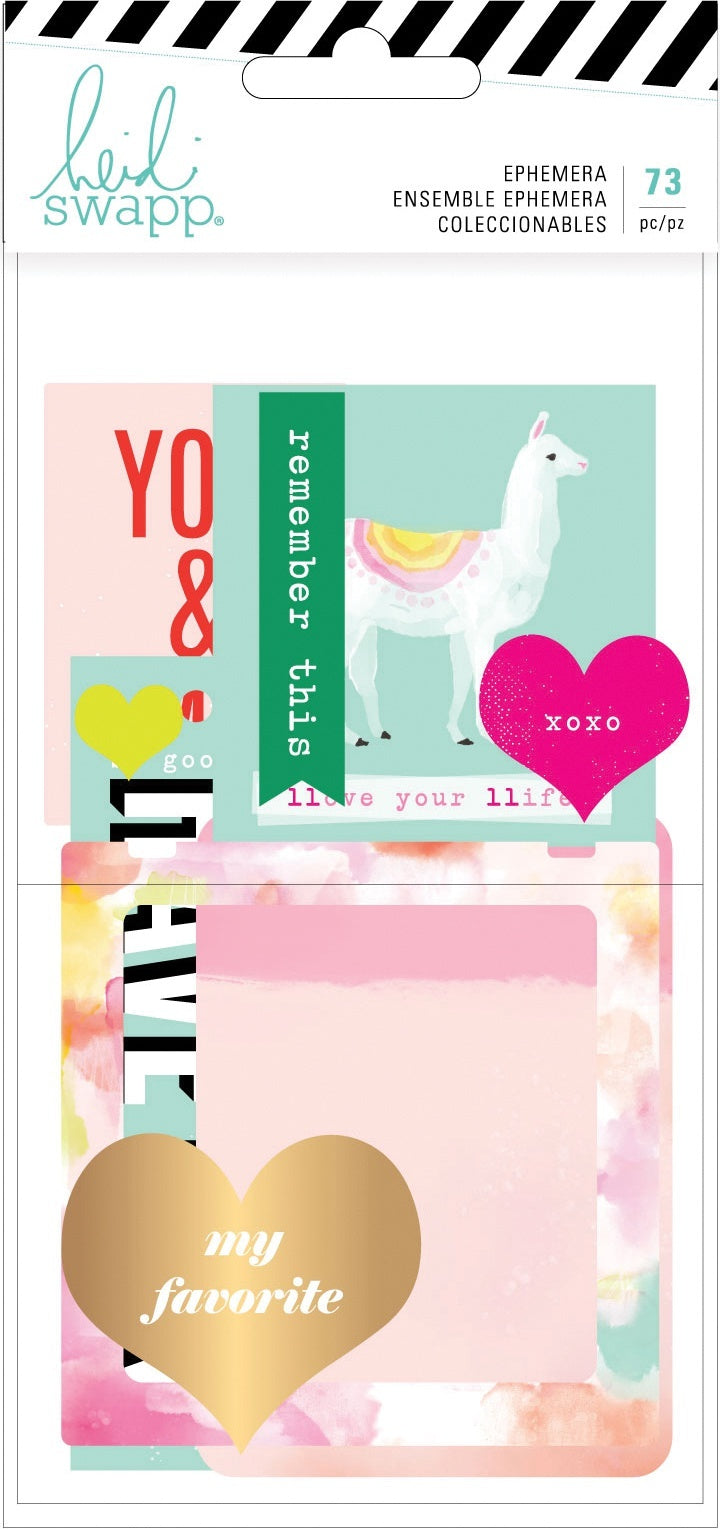 American Crafts Heidi Swapp Color Fresh Ephemera Die-Cuts 73/Pkg - W/Gold Foil Accents