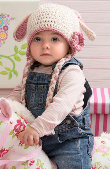 Sweet Bunny Hat in Red Heart Soft - LW4393 - Downloadable PDF