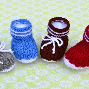 Mock Cables Boot Style Baby Booties