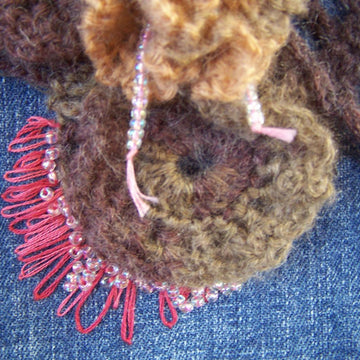 Ruffled Circles Applique Purse