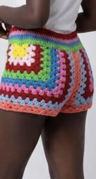 Asymmetric Crochet Shorts
