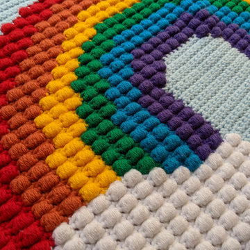 Rainbow Puff Blanket & Pillow Set
