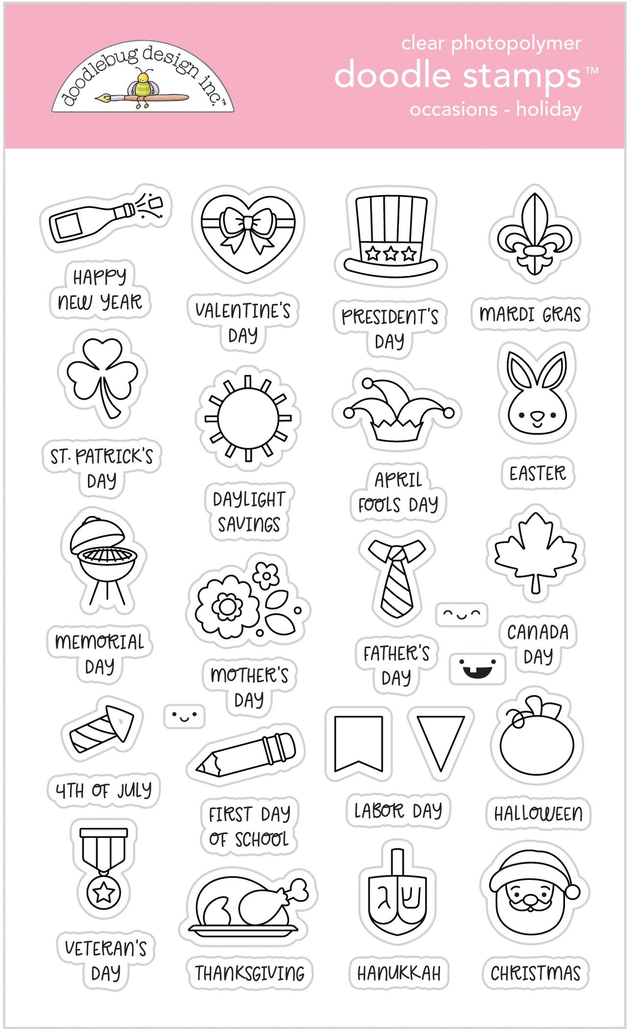 Doodlebug Clear Doodle Stamps - Occasions - Holiday