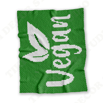 Vegan Power Throw C2C Diagonal Crochet Pattern Plant-based Graphgan
