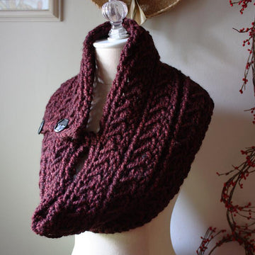 Bordeaux Chunky Cowl / Shoulder Warmer