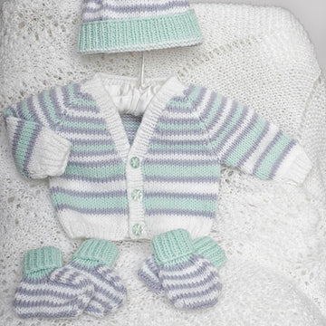 Premature Baby Cardi, hat, mitts and booties