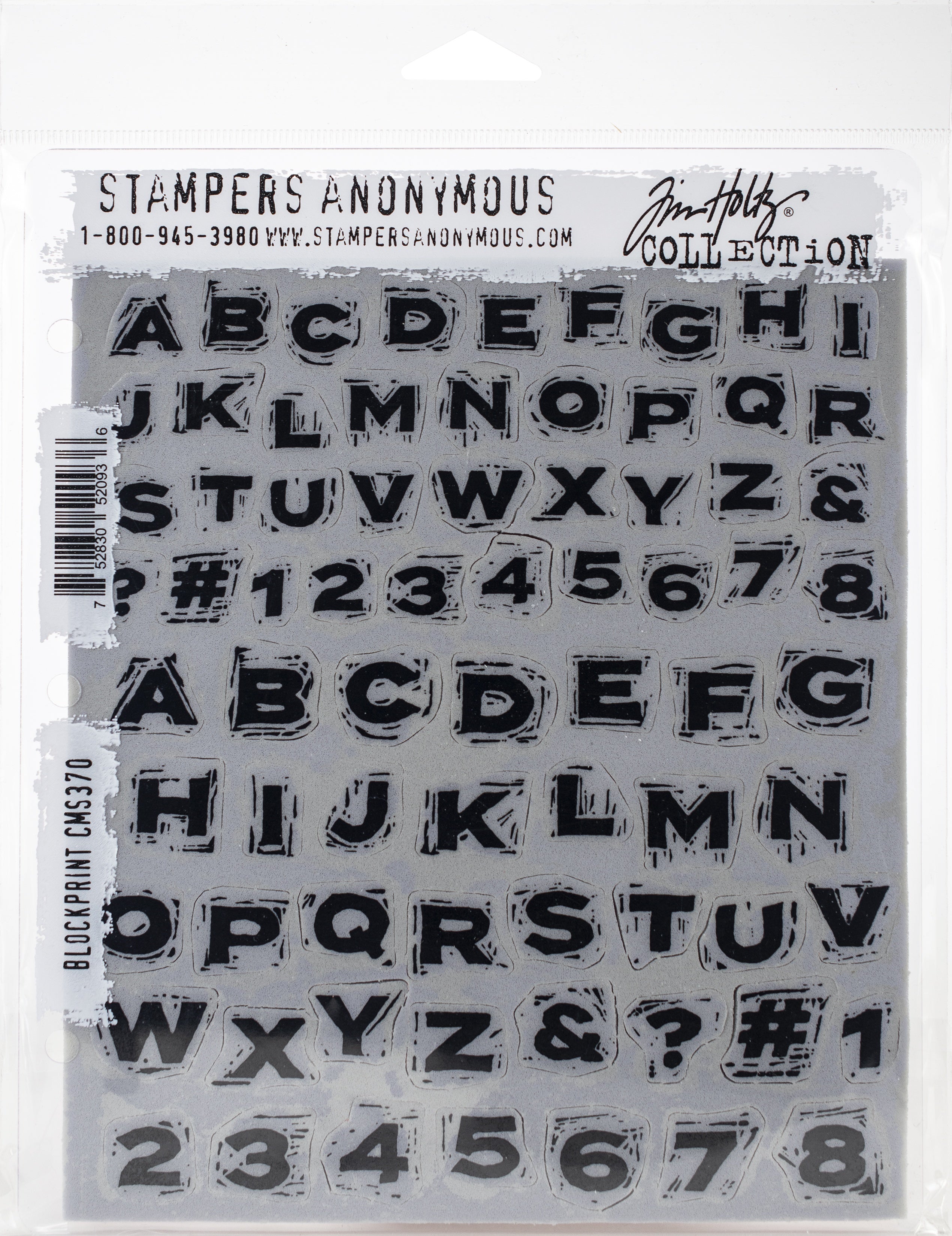 Stampers Anonymous Tim Holtz Cling Stamps 7"X8.5" - Blockprint