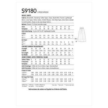 Simplicity Misses' Skirts S9180 - Sewing Pattern