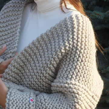 Easy beginner knit chunky cardigan