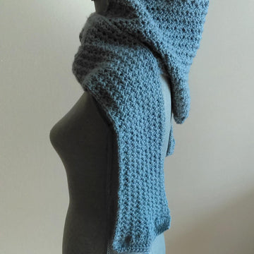 Frosty Hooded Scarf with Tassel