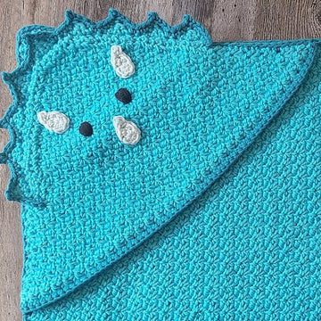 Triceratops Hooded Towel and Matching Washcloth
