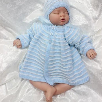 Knitting pattern baby jacket top down & hat UK & USA Terms #112