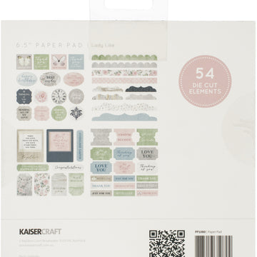 Kaisercraft Paper Pad 6.5"X6.5" 40/Pkg - Lady Like