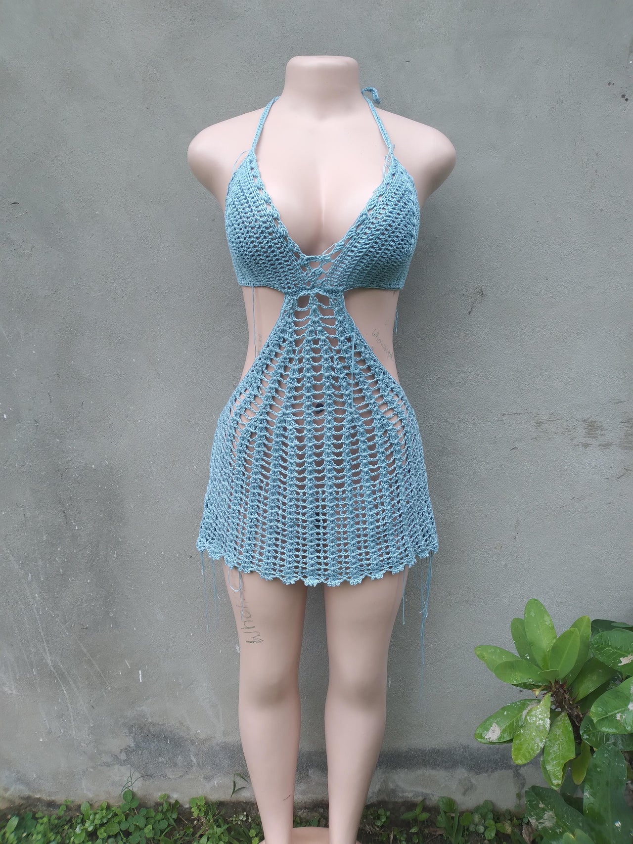 Crochet beach cover up dress