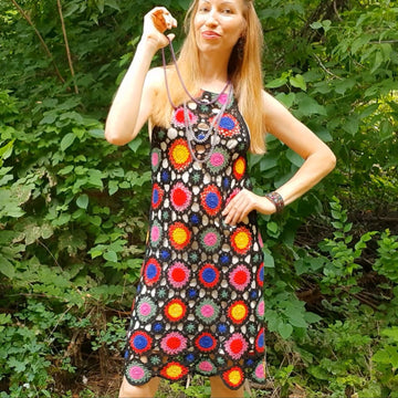 Rainbow medalions tank dress.
