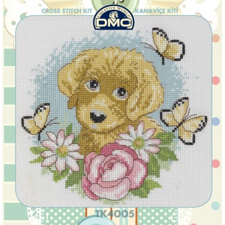 Creative World Of Crafts Puppy Cross Stitch Kit (with Sewing Tin)