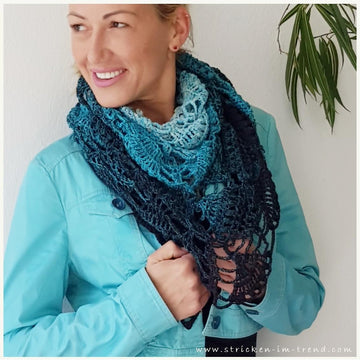 Crochet Pattern Triangle Shawl BioTronik #4 | Textured Crochet Shawl | Modern Wrap PDF