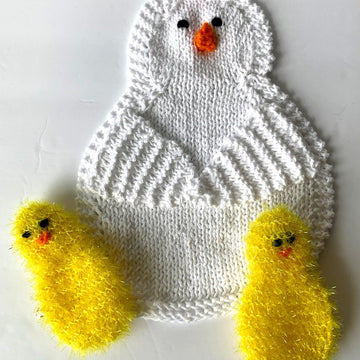 Mama Hen Dishcloth with Baby Chick Scrubbies