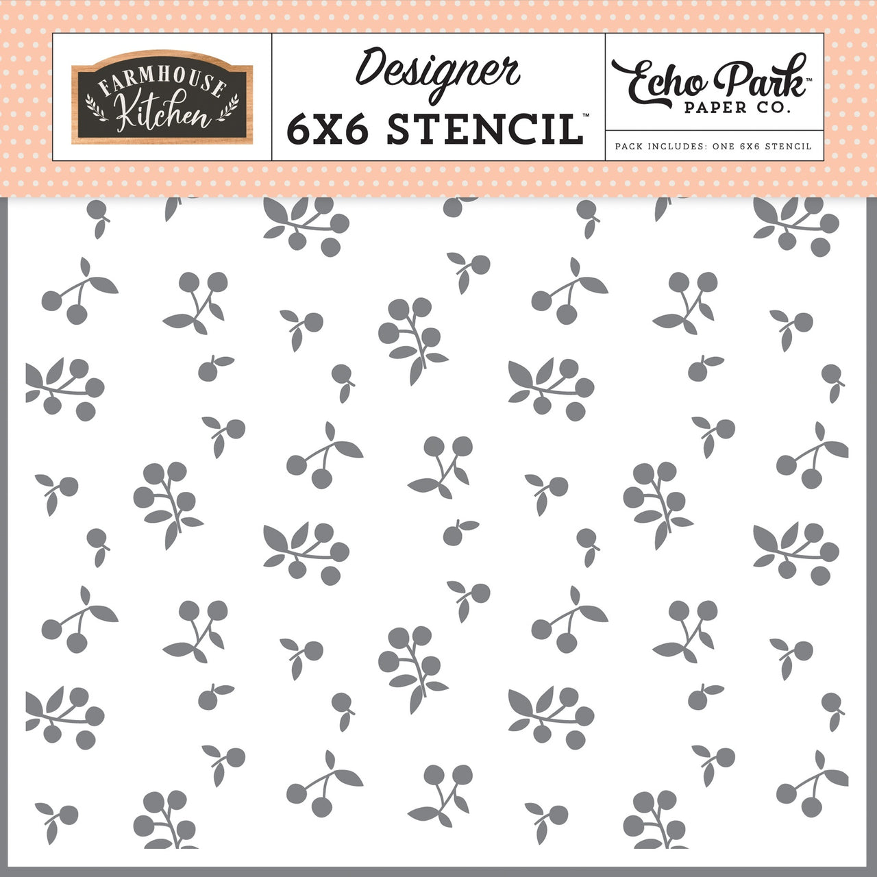 Echo Park Paper Echo Park Stencil 6"X6" - Farm Berries, Farmhouse Kitchen